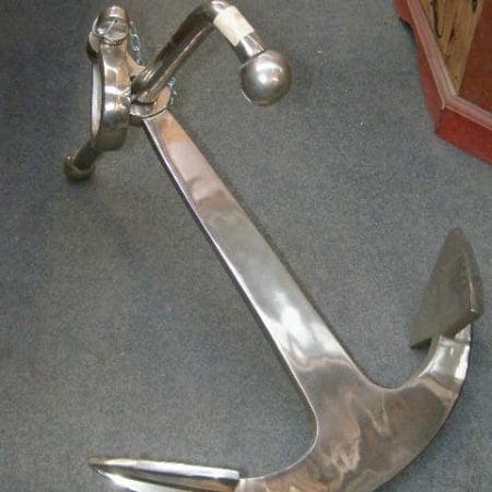 Ancora decorativa in nickel a grandezza reale con anello di fissaggio