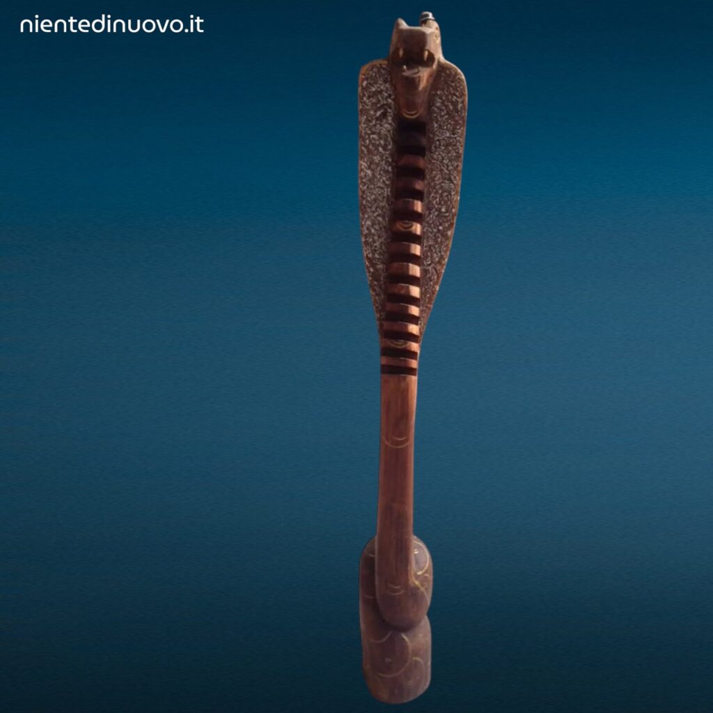 Porta CD verticale in legno a forma di serpente cobra