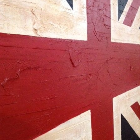 Pannello bandiera UK 150x200 pitturato a mano, Union Jack su supporto decorativo