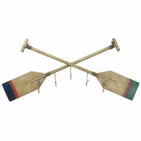 Attaccapanni da parete in ferro dipinto a mano - L100 x P9 x H46 cm