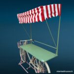 9003853_1 Banchetto bicicletta vintage in ferro con cappottina