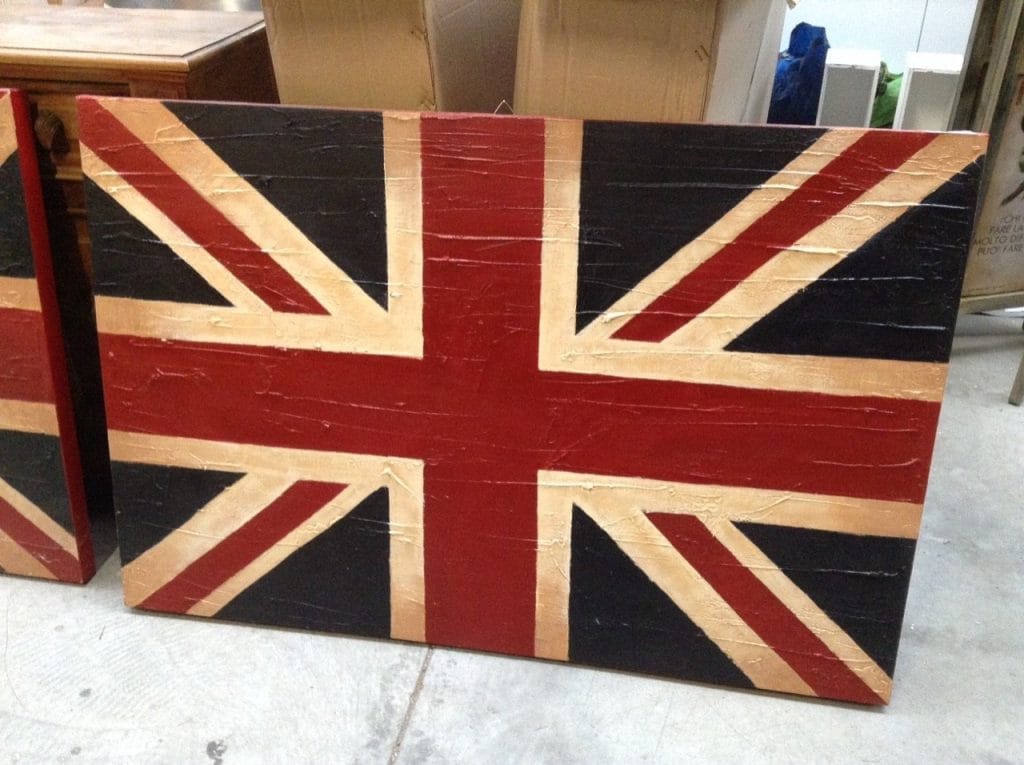 37047.jpg pannello dipinto a mano con bandiera inglese Union Jack