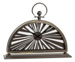 Orologio decorativo semicircolare in metallo e vetro con movimento a batteria