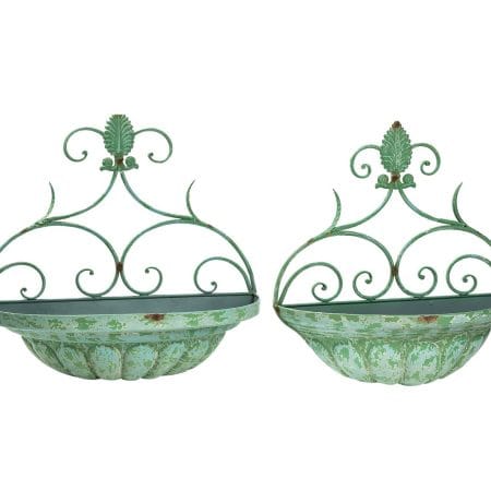 SET 2 pz portafiori DA PARETE IN FERRO