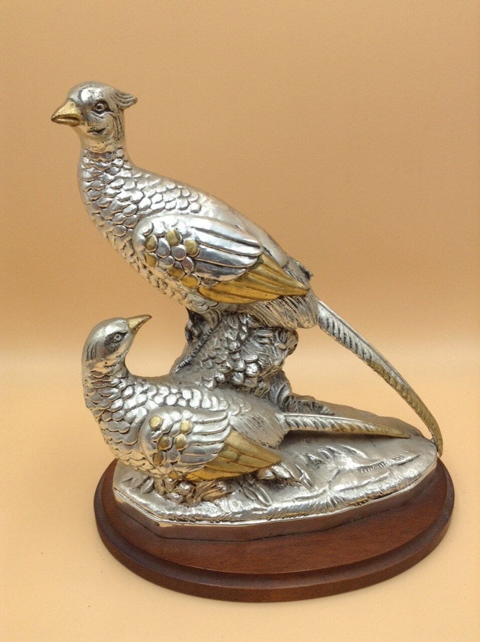38062.jpg scultura fagiani argentata