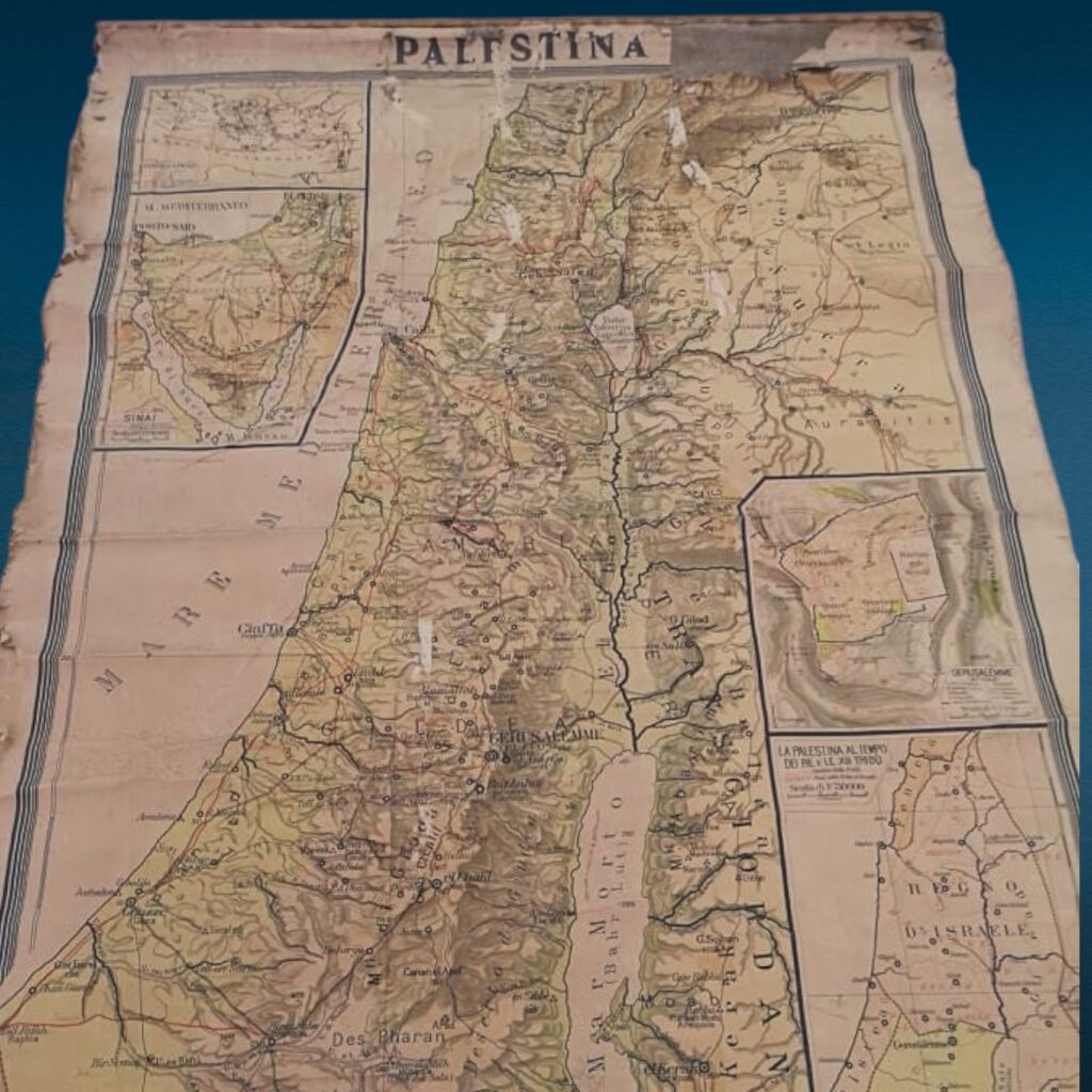 38478 Vecchia cartina scolastica Palestina