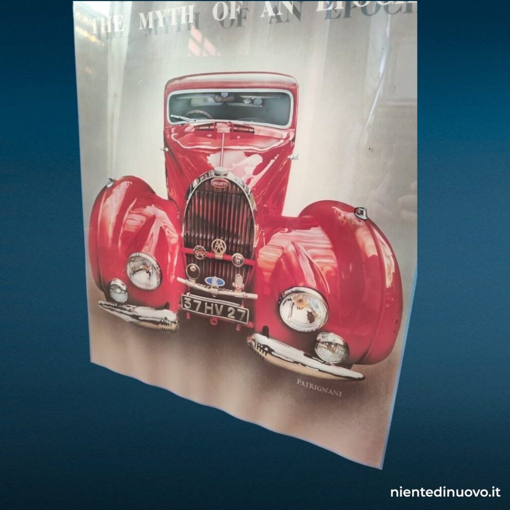 Poster Bugatti d'epoca The Myth of an Epoch incorniciato