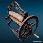 Pressa da banco Prinzess Mangel in ghisa con rulli in legno