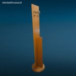 38830_10 Specchiera verticale girevole in legno di noce con appendiabiti posteriori, produzione italiana anni 80