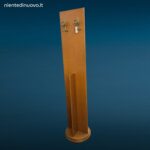 38830_14 Specchiera verticale girevole in legno di noce con appendiabiti posteriori, produzione italiana anni 80