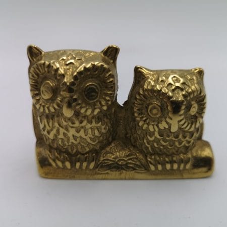 Fermacarte in ottone a forma di gufo