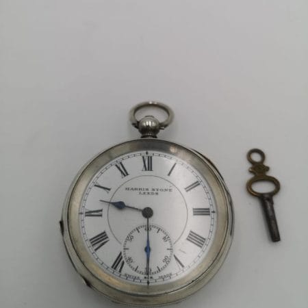 Orologio da taschino Harris Stone Leeds in argento, carica a chiave