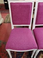 Set di 4 sedie laccate bianche con rivestimento rosa