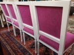 Set di 4 sedie laccate bianche con rivestimento rosa