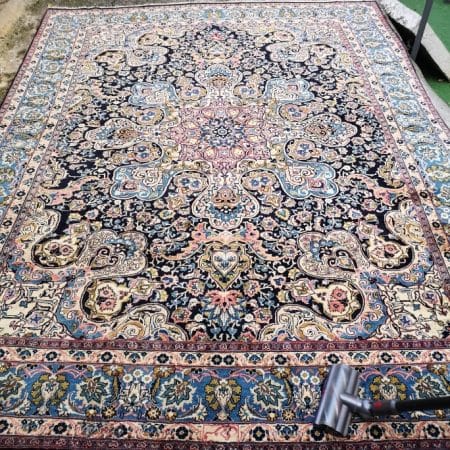 Tappeto persiano Kashan annodato a mano, colori vivaci, produzione Persia 1950