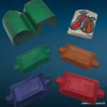 38981_2 Set da fumatori da gioco in pelle dipinto a mano