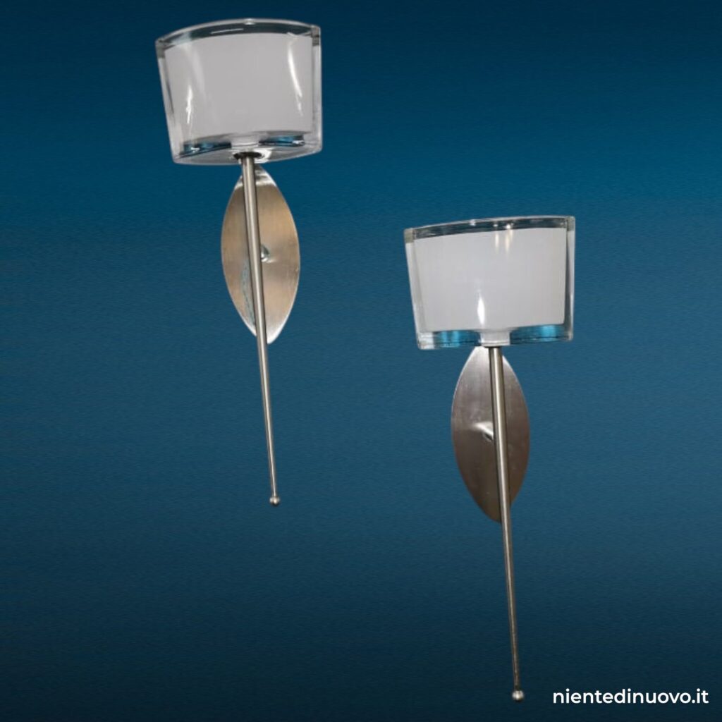 Coppia applique vetro metallo moderne