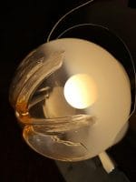 39091_3.jpg Lampada da terra piantana vintage modernariato con base in marmo e diffusori in vetro