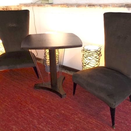 Coppia poltroncine in velluto anni '60