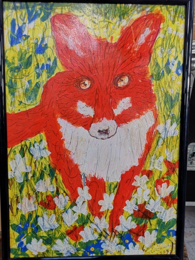 39151.jpg Dipinto "Volpe Rossa" (1992) di Luciano Foresti - tecnica mista su carta