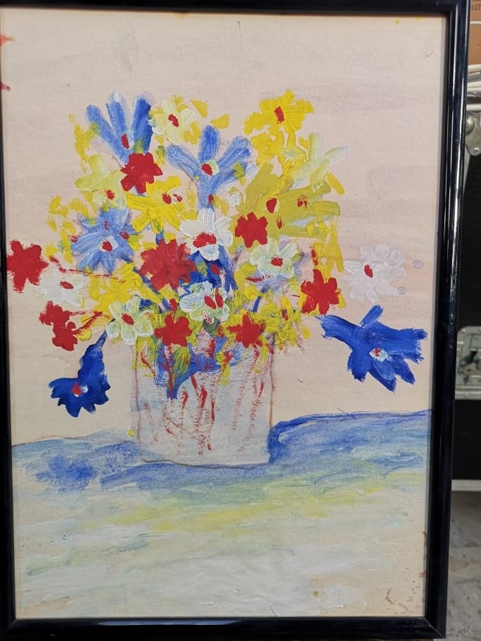 39155.jpg Dipinto "Vaso di fiori" firmato Luciano Foresti - tecnica mista su carta