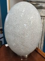 Lampada uovo mosaico grande in vetro bianco