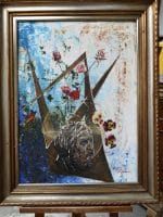 39343.jpg Franco Maifrini - Psichedelica, quadro a tecnica mista 60x80 cm, incorniciato