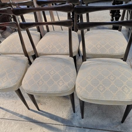 Set di 6 sedie design anni '50 in palissandro con seduta imbottita