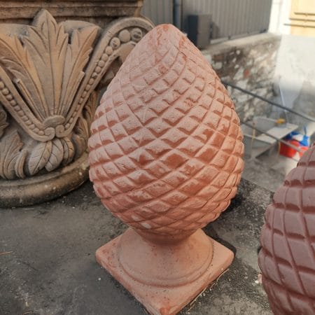 Pigna in terracotta bassa per colonne e cancelli