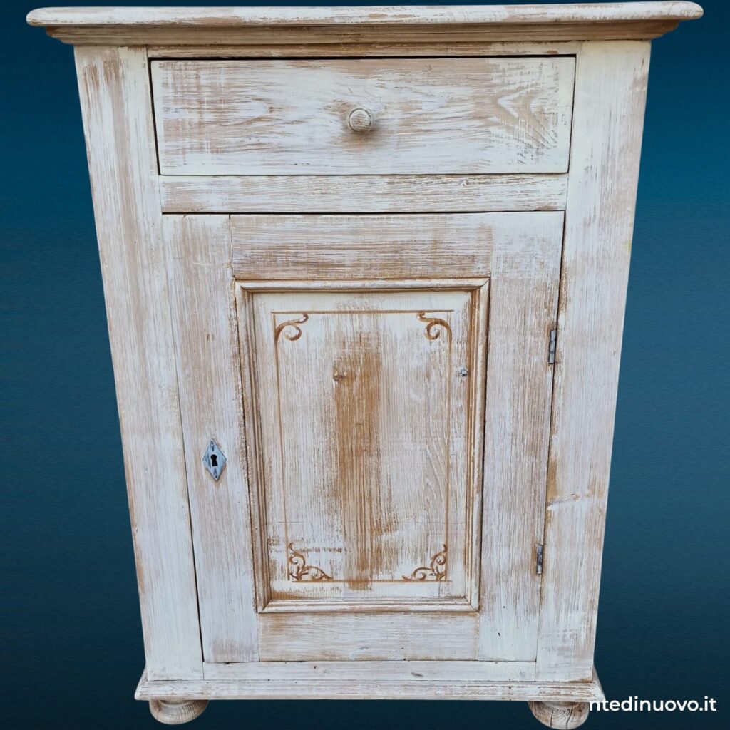 36441 Stipo in legno massello decorato shabby chic