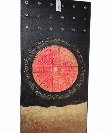 Pannello decorativo dipinto a mano a tema esotico