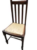 Set di 4 sedie inglesi in rovere massello fine Ottocento, ritappezzate
