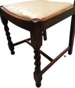 Set di 4 sedie inglesi in rovere massello fine Ottocento, ritappezzate