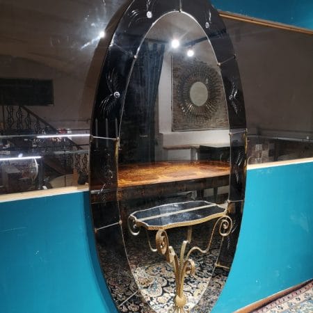 Specchiera Cristal Art Colli anni 50 con aloni dovuti al tempo che ne confermano l'autenticità
