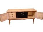 Credenza sideboard stile Ico Parisi in quercia con vano bar e vetro nero