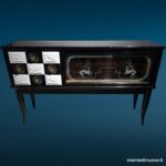 04377_1 Credenza sideboard midcentury in stile Ulrich con vetri incisi