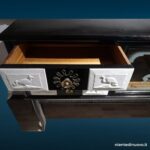 04377_2 Credenza sideboard midcentury in stile Ulrich con vetri incisi