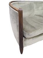 divanetto in velluto stile Ruhlmann primi 900 in legno