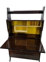Mobile bar vintage anni '60 con decorazione in foglia d’oro