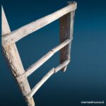 Vecchia scala da fienile in legno, altezza circa 3 m