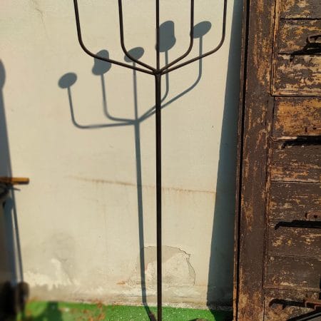Candeliere 5 fiamme in ferro, h. 201 cm