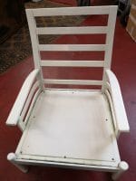 Poltroncina laccata anni ’70 in legno massello con cuscineria scozzese, altezza seduta 40 cm