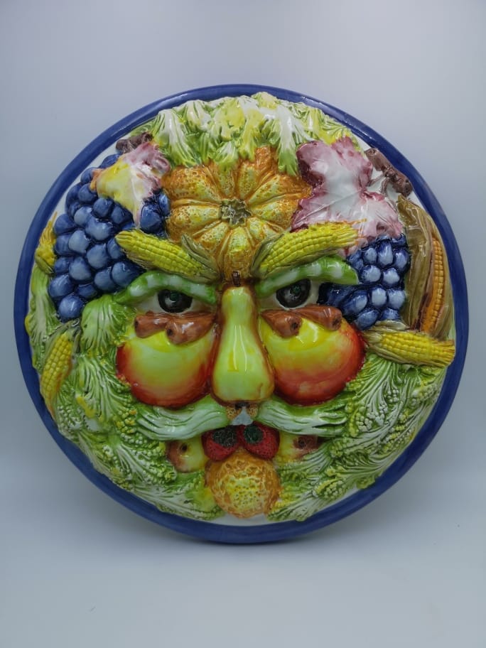 9003118.jpg Ceramica da parete con frutta in stile Arcimboldo
