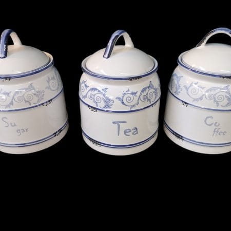 Barattolo da cucina in ceramica dipinto a mano — stile vintage