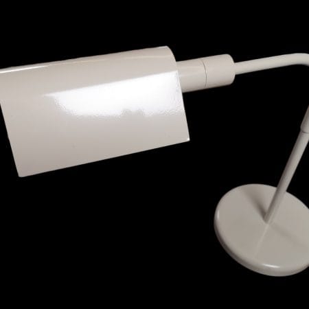 Lampada da tavolo Martini a tegola in metallo bianco orientabile con dimmer