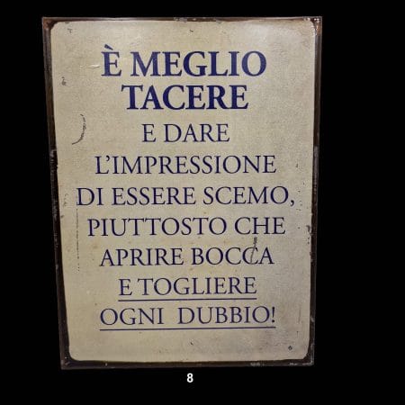 Targa in latta vintage