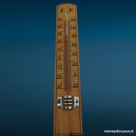 Termometro da muro in legno con scala doppia