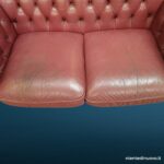 Divano club Chesterfield 2 posti in pelle vinaccia vintage