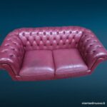 Divano club Chesterfield 2 posti in pelle vinaccia vintage