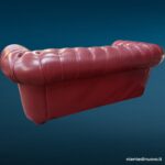 Divano club Chesterfield 2 posti in pelle vinaccia vintage